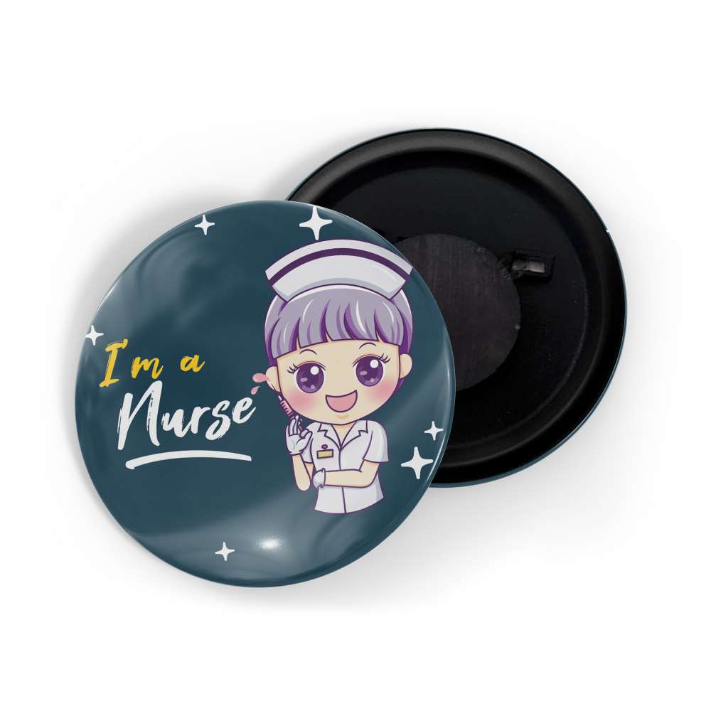 dhcrafts Fridge Magnet Blue Profession nurse I'm A Nurse D1 Glossy Finish Design Pack of 1
